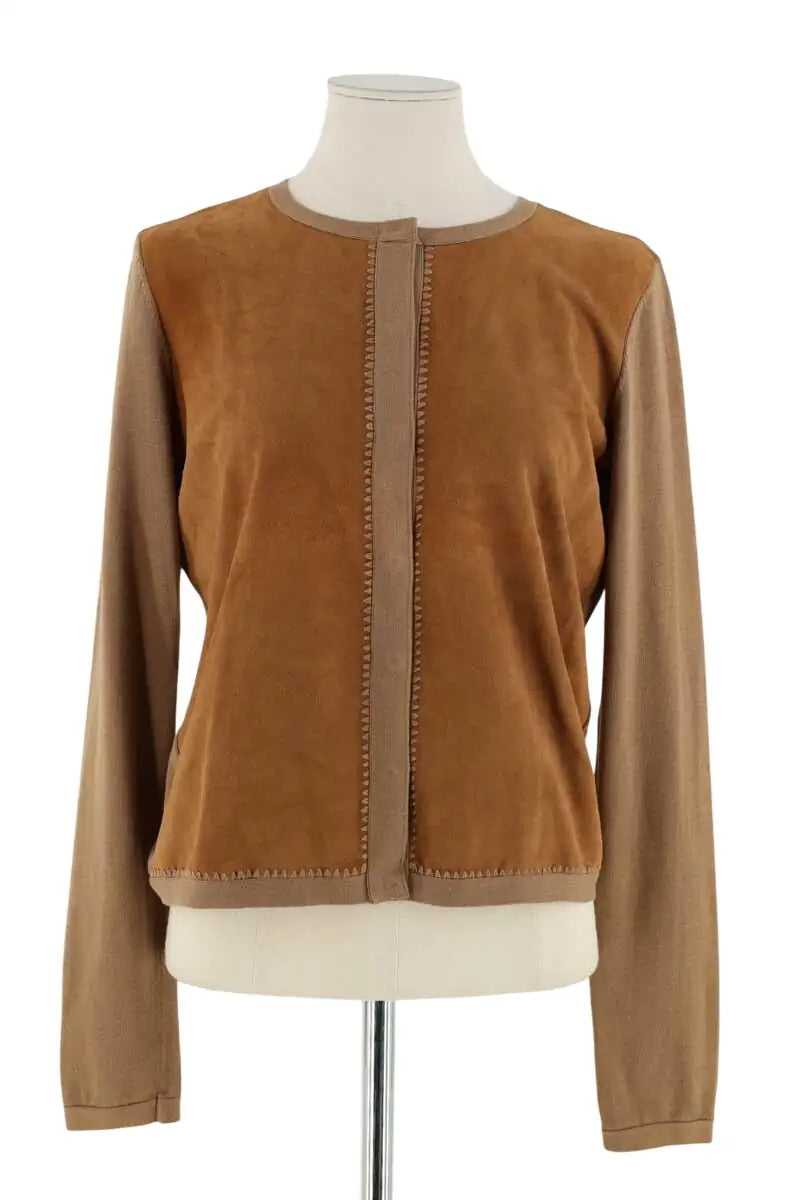 Cardigan Tara Jarmon Camel en Coton, taille L - Seconde Main