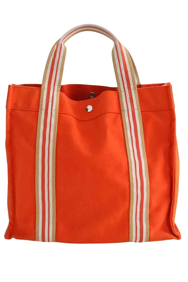 Sac de plage Hermès Toto Orange en Coton - Seconde Main