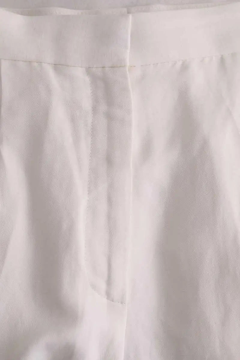 Pantalon droit Sandro Blanc en Viscose