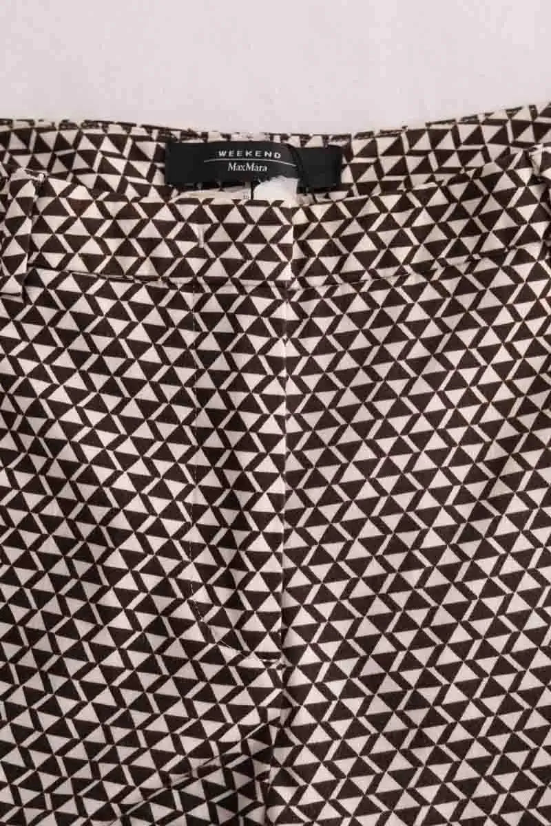Pantalon droit Max Mara Marron en Synthétique
