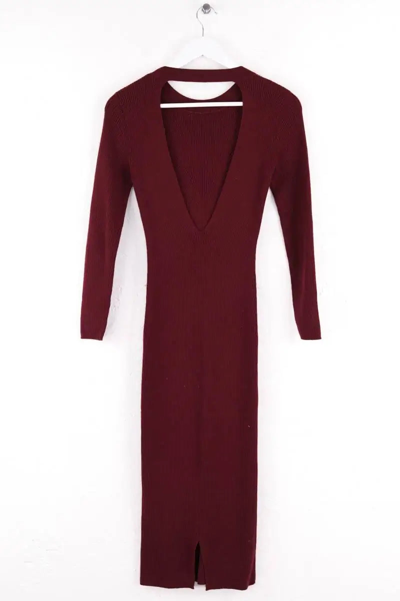 Robe Sézane Bordeaux en Laine