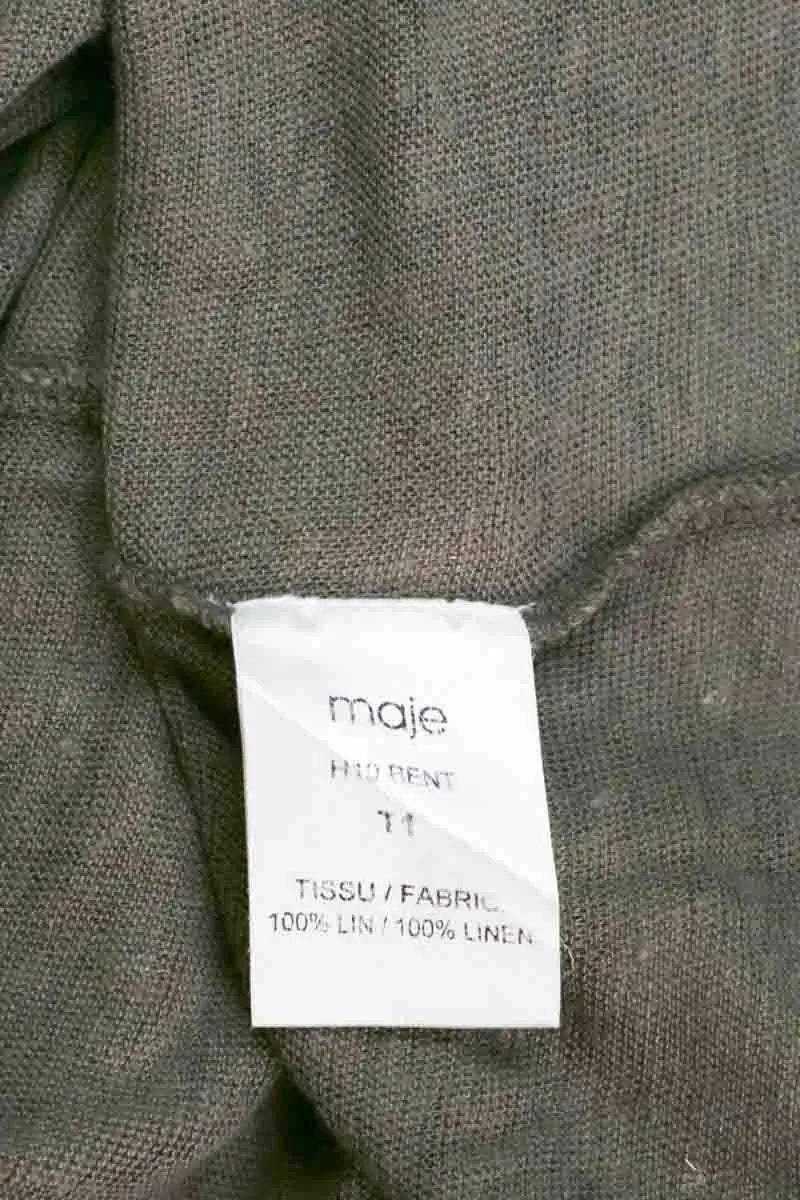 Top sans manche Maje Kaki en Lin
