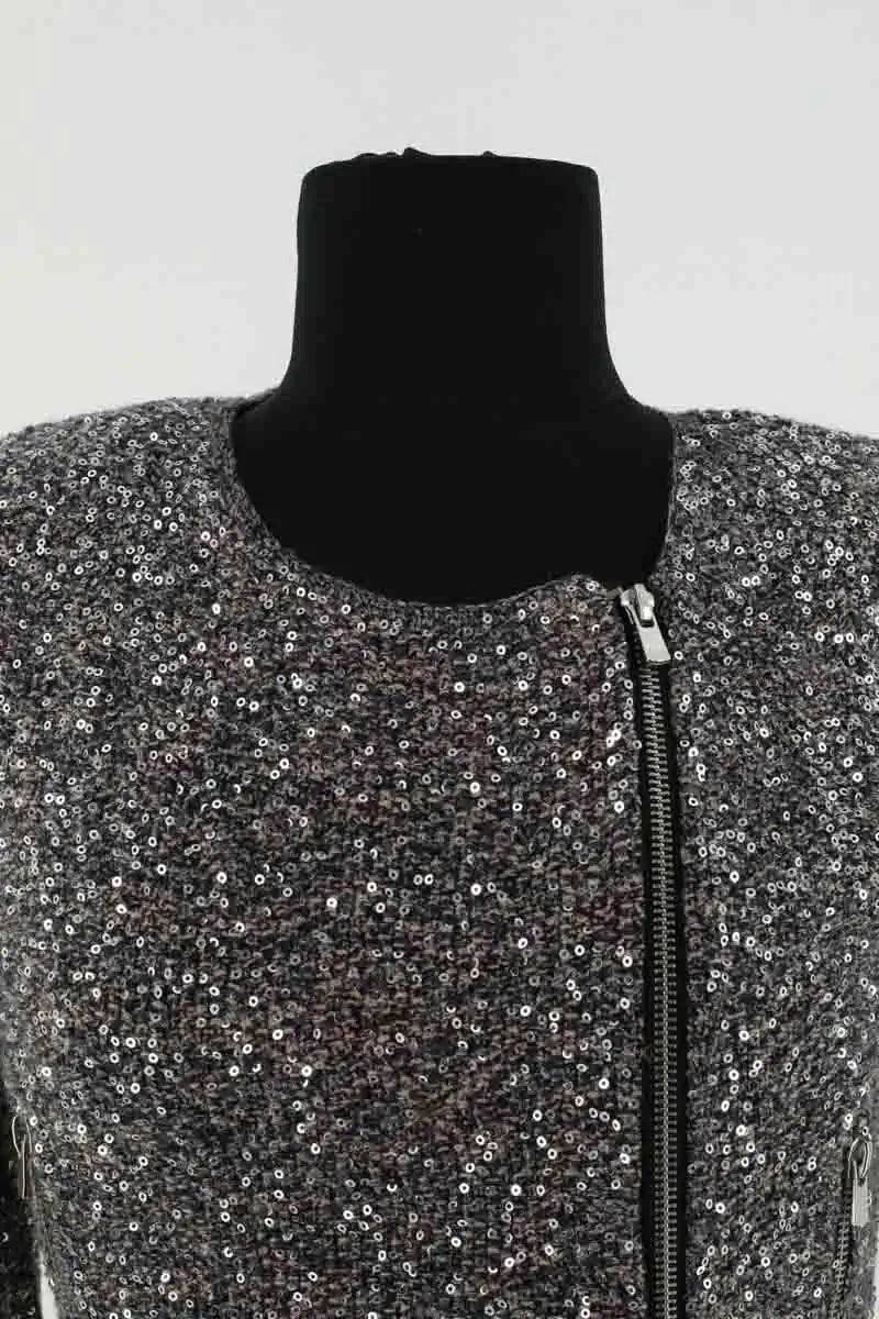 Gilet Maje Argent en Paillettes