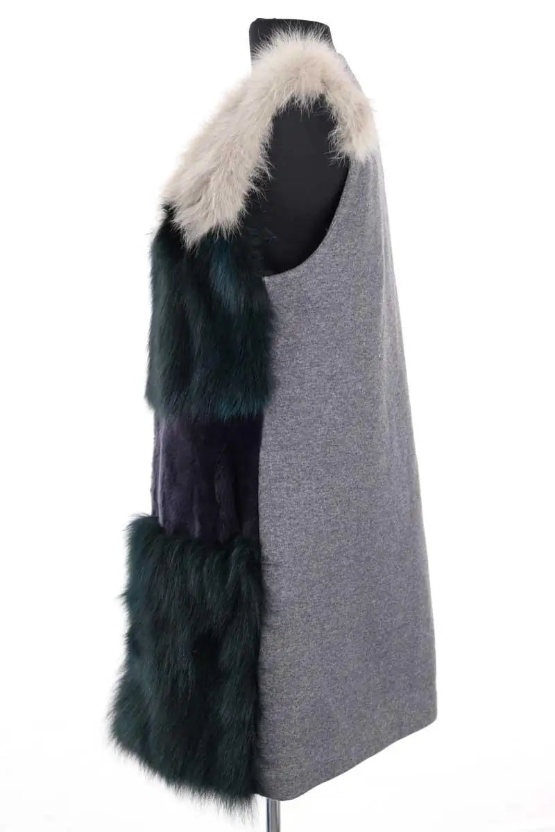 Veste sans manches Pinko Gris en Fourrure