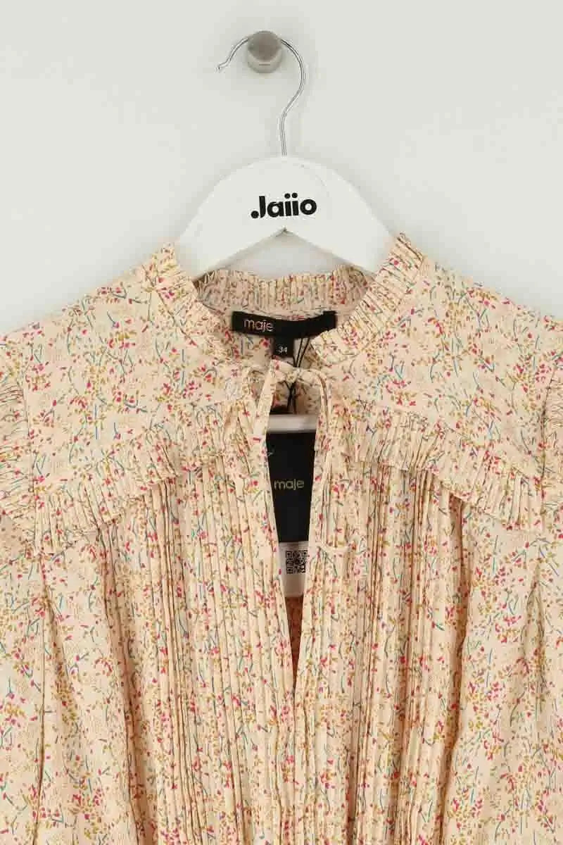 Robe Maje Beige en Synthétique