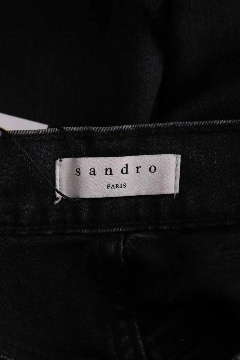 Jean droit Sandro Anthracite en Coton