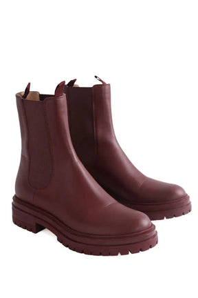 Bottes de motard Gianvito Rossi Bordeaux en Cuir