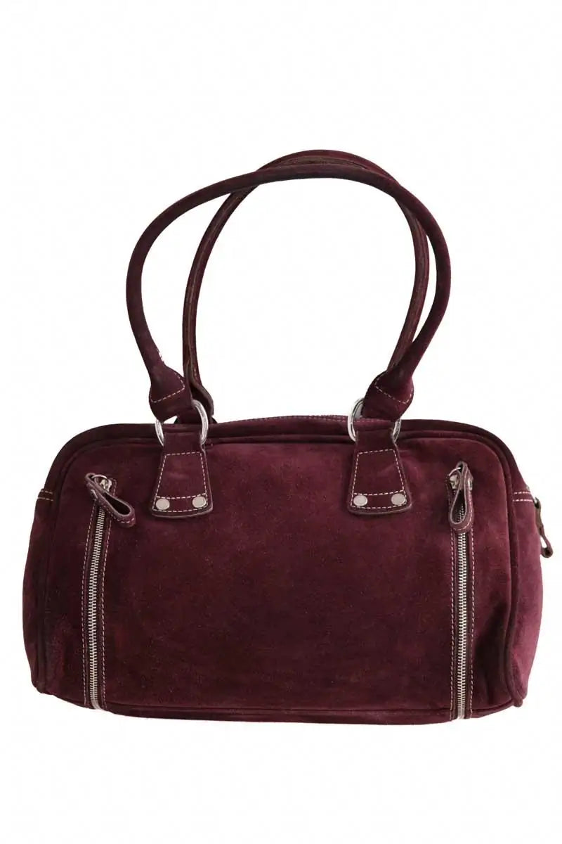 Sac porté épaule Longchamp Violet en Daim