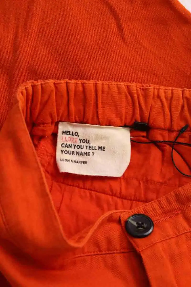 Pantalon Leon & Harper Orange en Coton