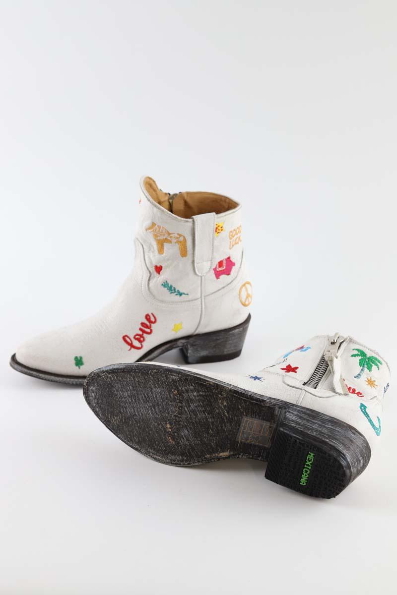 Boots western Mexicana  Blanc