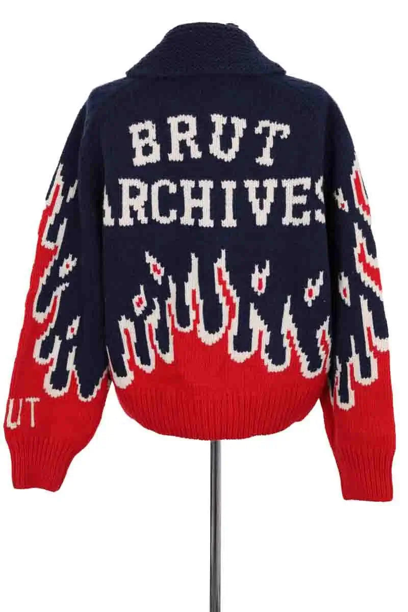 Cardigan BRUT Bleu en Laine