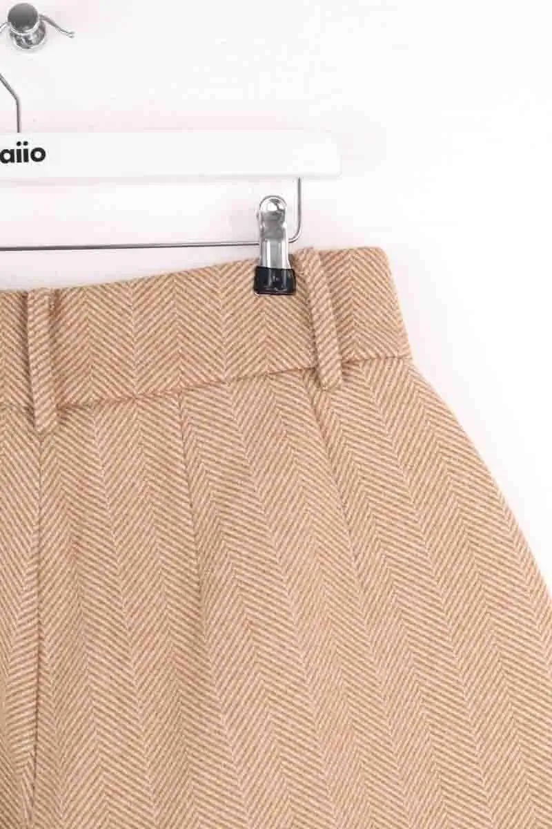 Pantalon large Hanifa Beige en Viscose