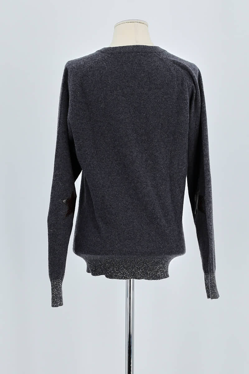Pull Zadig & Voltaire Gris – Mélange Laine/alpaga Et Cuir – Taille S/M – Très Bon état