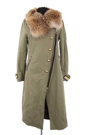 Manteau Pinko Kaki en Synthétique, taille XS - Seconde Main