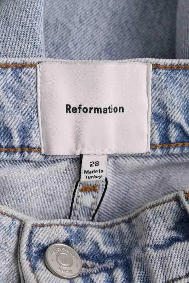 Jean large Reformation Bleu en Coton