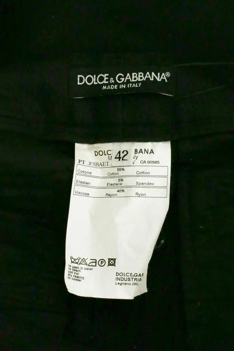 Pantalon droit Dolce & Gabbana Noir en Coton