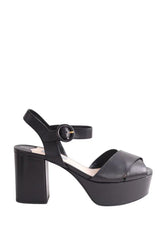 Talons Prada Noir en Cuir, taille 38 - Seconde Main