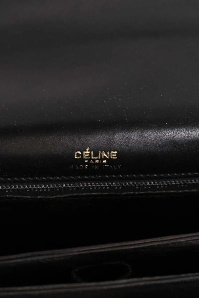 Sac à bandoulière Celine Triomphe vintage Noir en Cuir