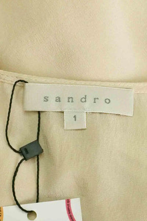 Top sans manche Sandro Beige en Soie