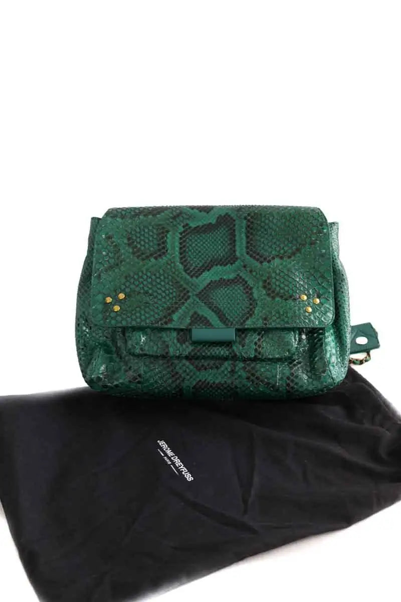 Sac à bandoulière Jérôme Dreyfuss Lulu Vert en Cuirs exotiques