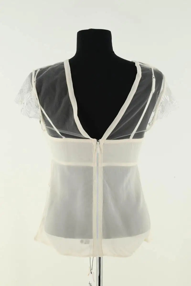 Top sans manche La Perla Beige en Soie
