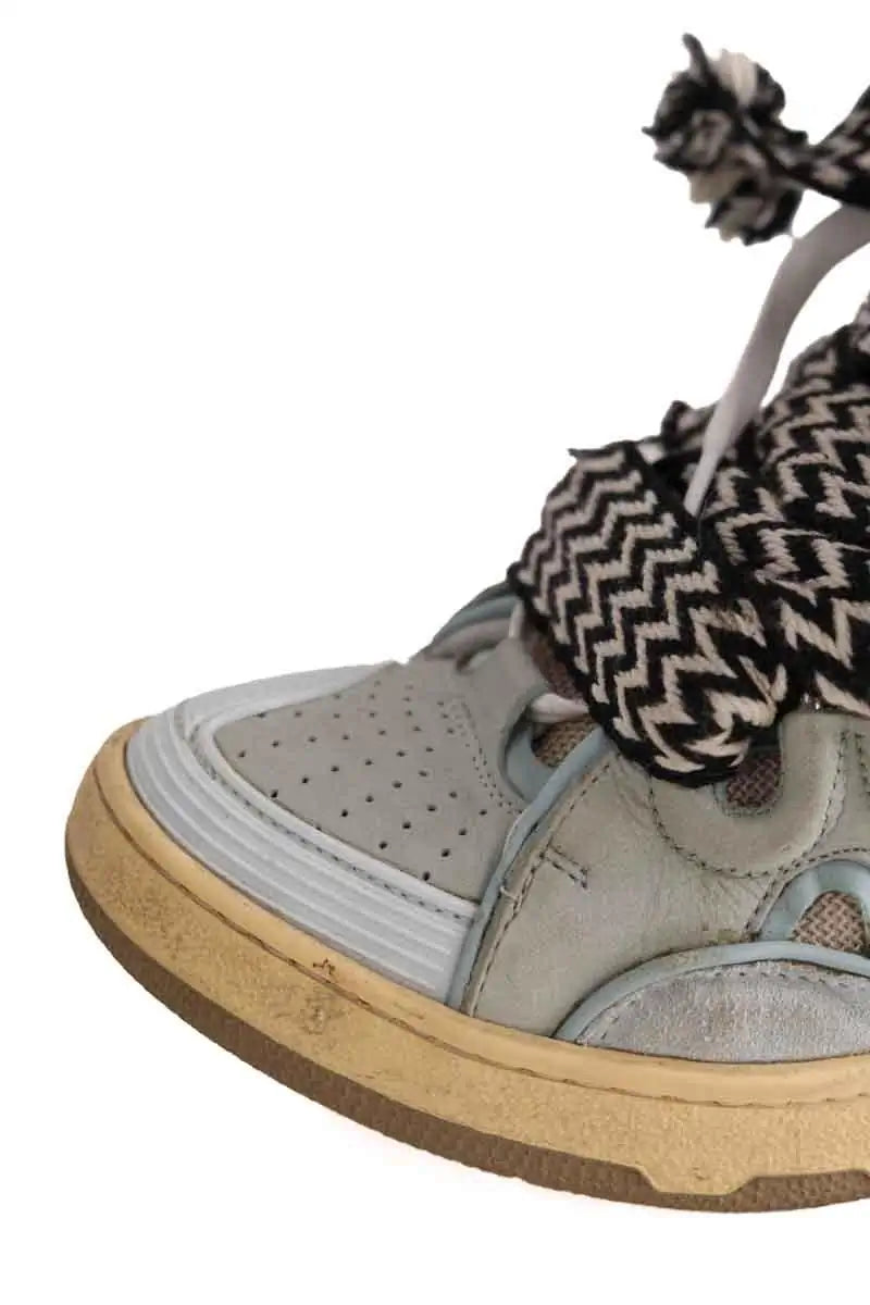Baskets Lanvin Bleu en Cuir