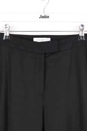 Pantalon droit Sandro Noir en Laine