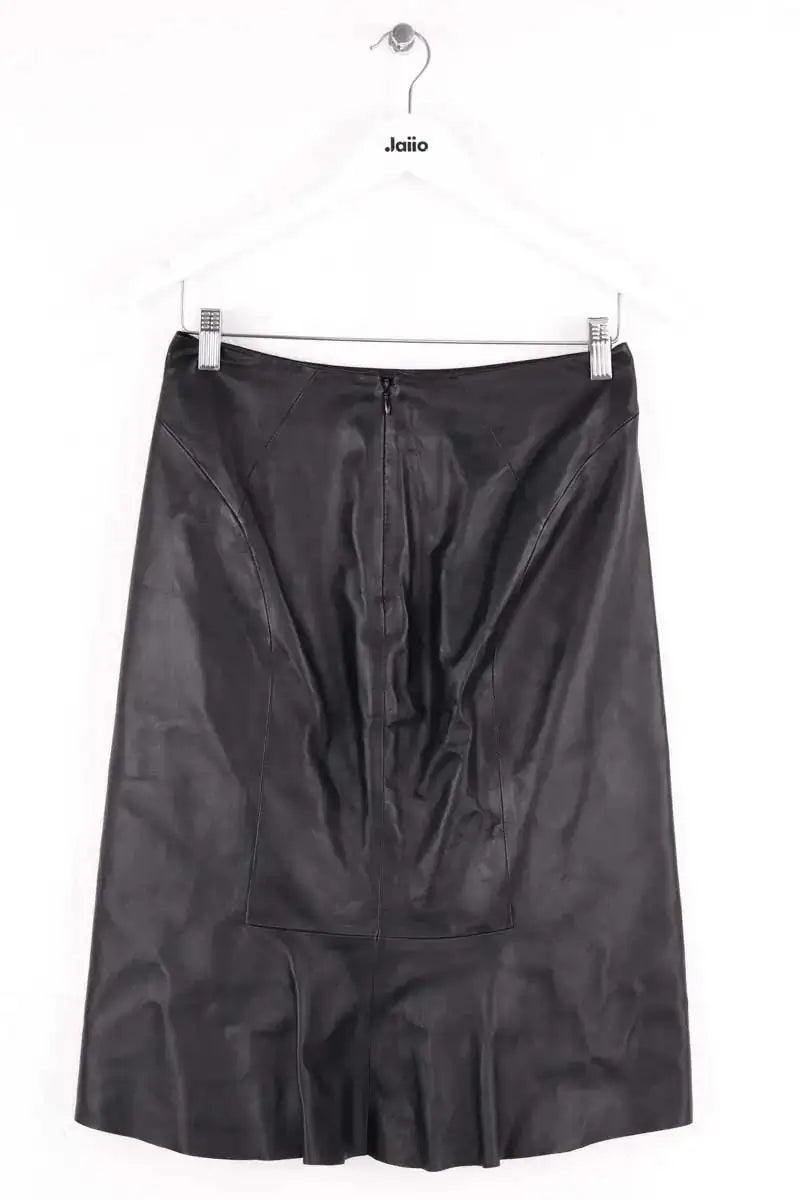 Jupe Yves Salomon Noir en Cuir