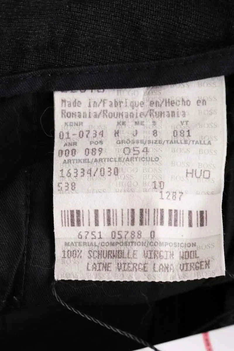 Pantalon droit Hugo Boss Noir en Laine