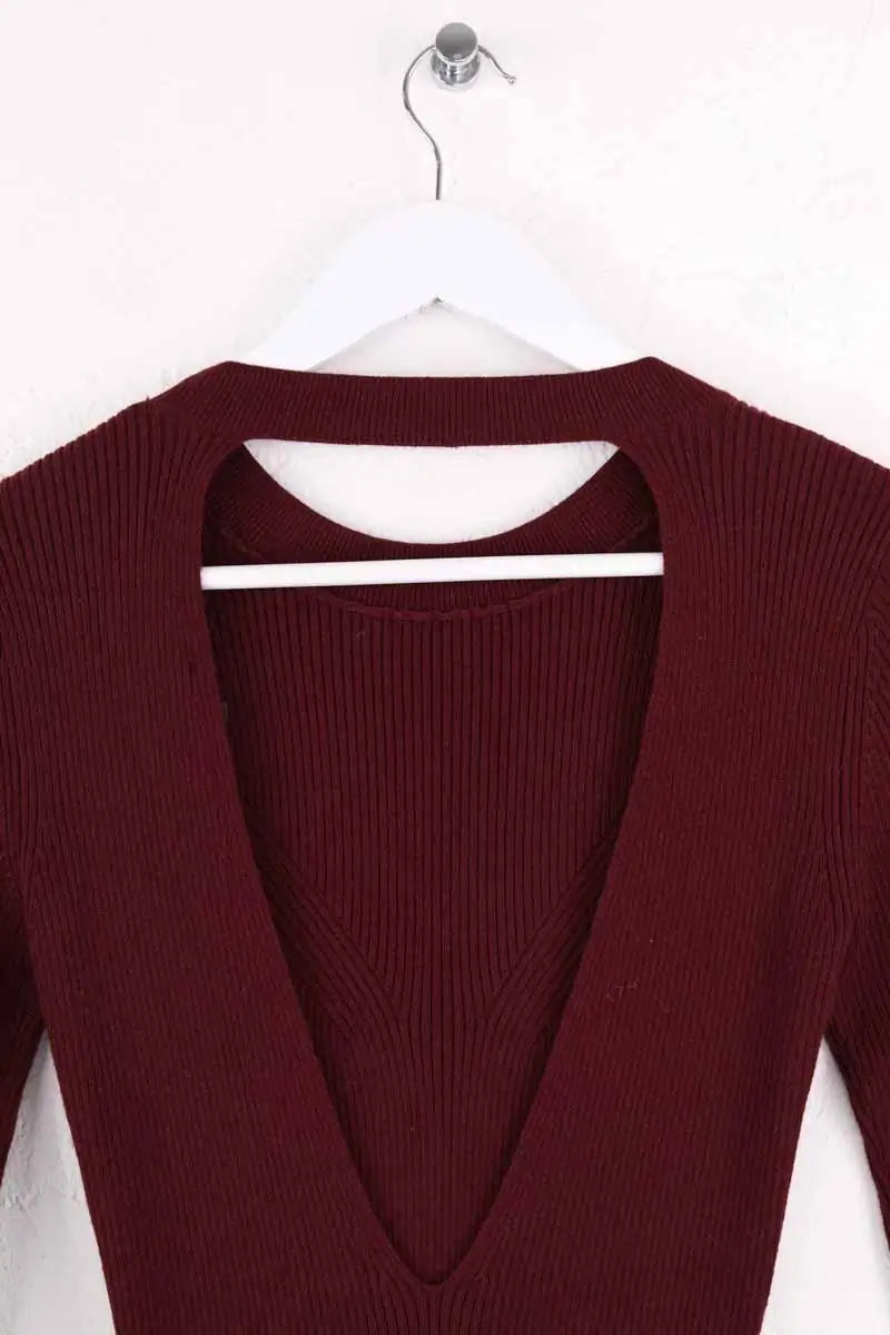 Robe Sézane Bordeaux en Laine