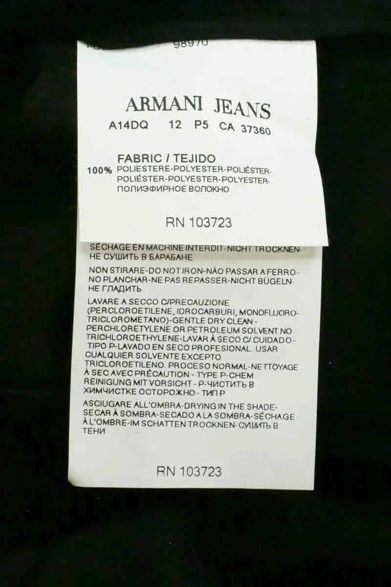 Robe Armani Jeans Noir en Synthétique
