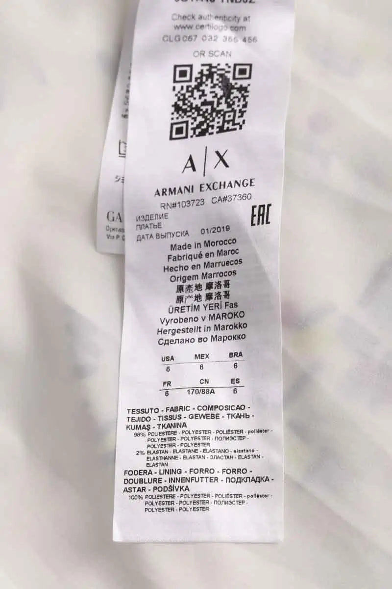 Robe Armani Exchange Blanc en Synthétique