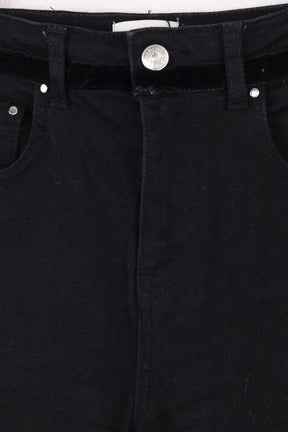 Jean droit Claudie Pierlot Noir en Coton - élasthanne
