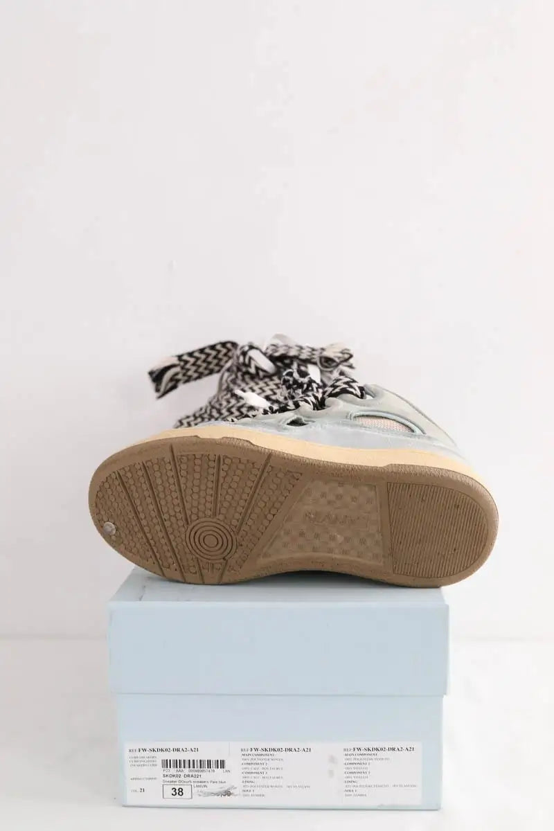 Baskets Lanvin Bleu en Cuir