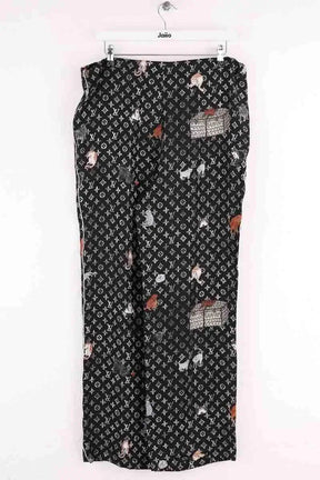Pantalon droit Louis Vuitton Noir en Soie