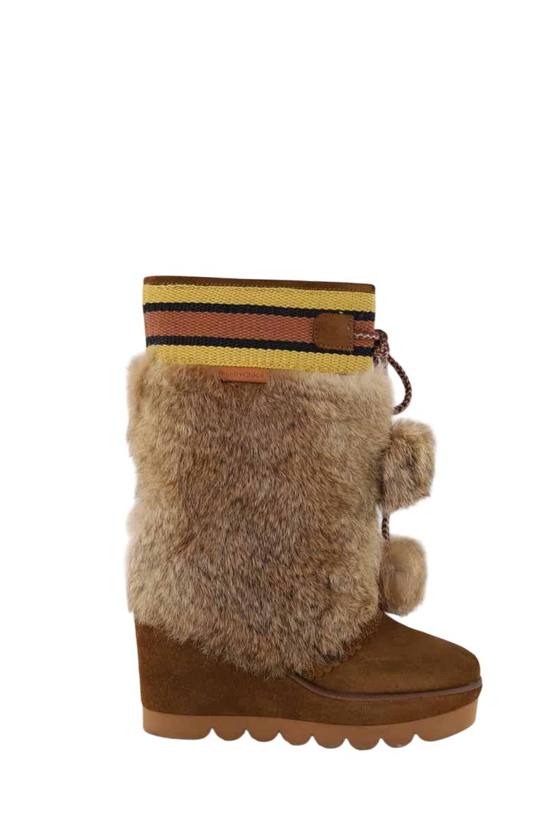 Boots fourées See By Chloé  Marron