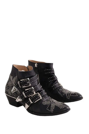 Boots à boucles Chloé Noir en Cuir
