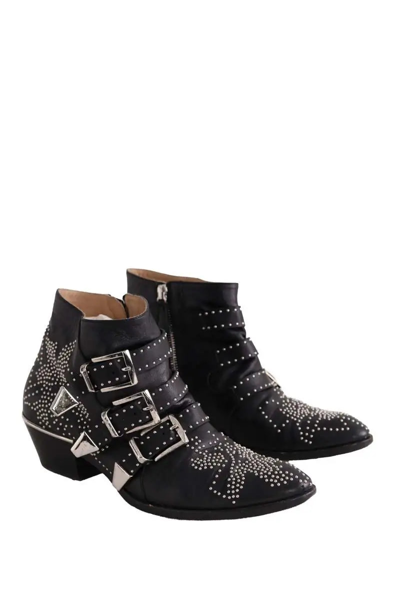 Boots à boucles Chloé Noir en Cuir