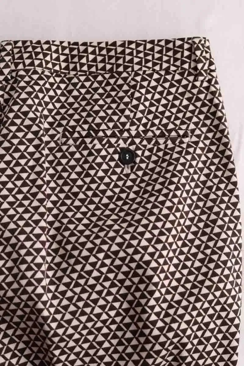 Pantalon droit Max Mara Marron en Synthétique