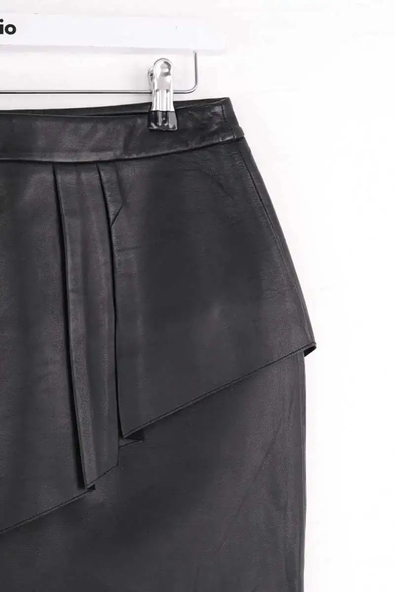 Mini jupe Maje Gaia Noir en Cuir