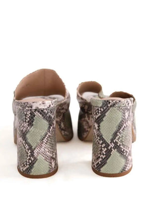 Mules Free Lance Beige en Cuir