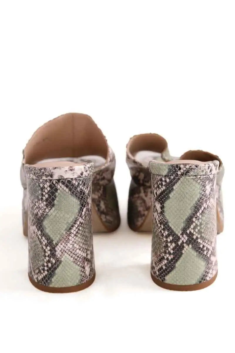 Mules Free Lance Beige en Cuir