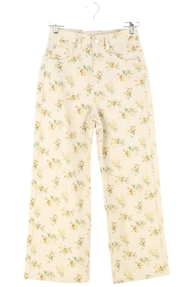 Jean large Sézane Beige en Coton, taille S - Seconde Main
