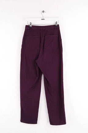 Pantalon droit Des Petits Hauts Violet en Coton