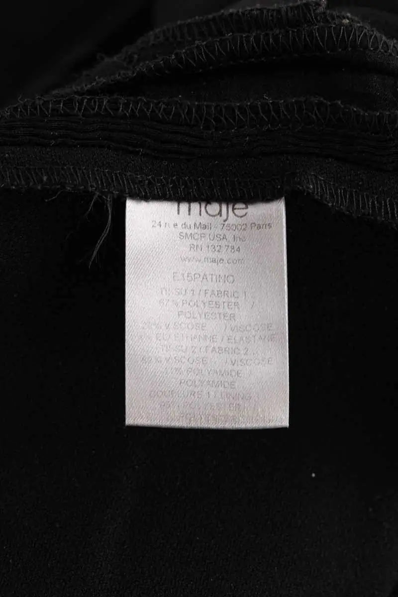 Pantalon droit Maje Noir en Synthétique