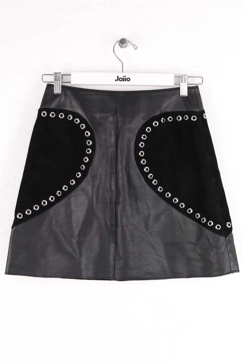Mini jupe Maje Noir en Cuir