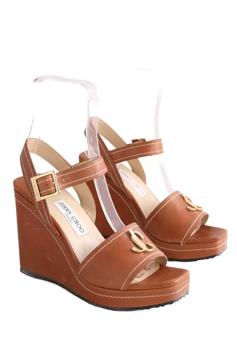 Sandales Jimmy Choo Camel en Cuir
