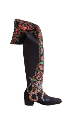 Bottes La DoubleJ Noir en Tissu, taille 36 - Seconde Main