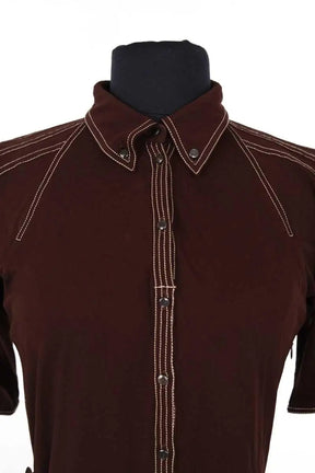 Robe Hermès Marron en Viscose
