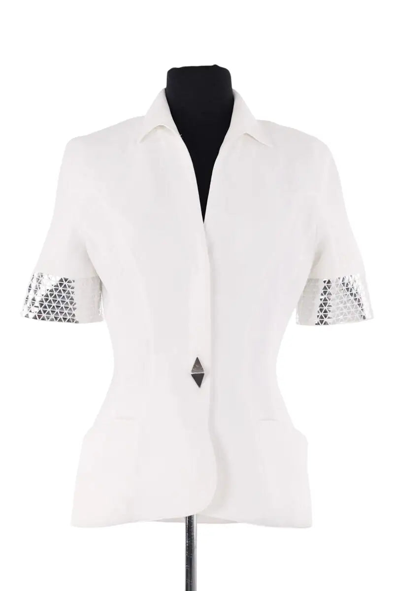 Veste Thierry Mugler Blanc en Synthétique, taille XS - Seconde Main